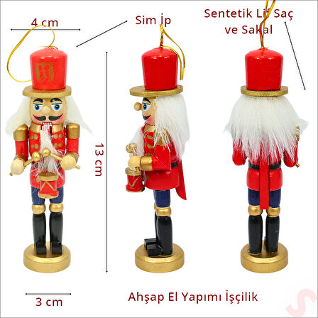 Kurşun Asker, Ahşap Fındıkkıran 13cm - Davulcu