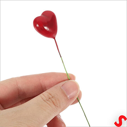 Minyatür Kalp Çubuk, 3 cm x 5 cm - 10 Adet