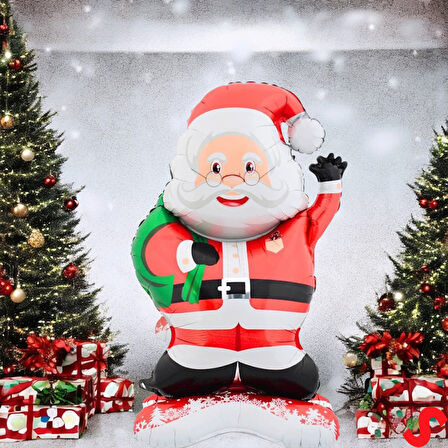 Gözlüklü Noel Baba Folyo Balon 120cm x 67cm