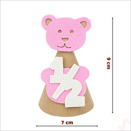 1/2 Yarım Yaş Kraft Külah Şapka - Pembe