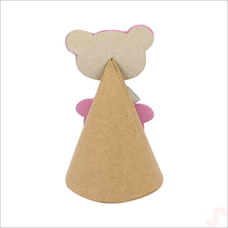 1/2 Yarım Yaş Kraft Külah Şapka - Pembe