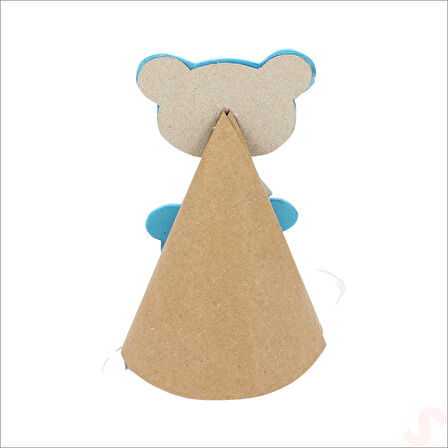 1/2 Yarım Yaş Kraft Külah Şapka - Mavi