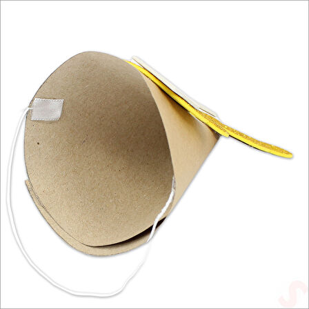 1/2 Yarım Yaş Kraft Külah Şapka - Altın