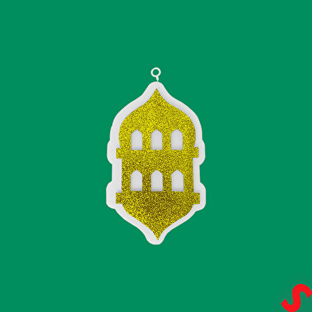 Ramazan Feneri Strafor SüS, 25cm x 15cm - Altın