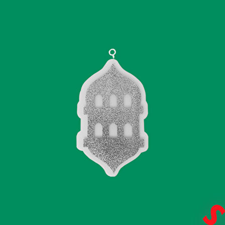 Ramazan Feneri Strafor SüS, 25cm x 15cm - Gümüş