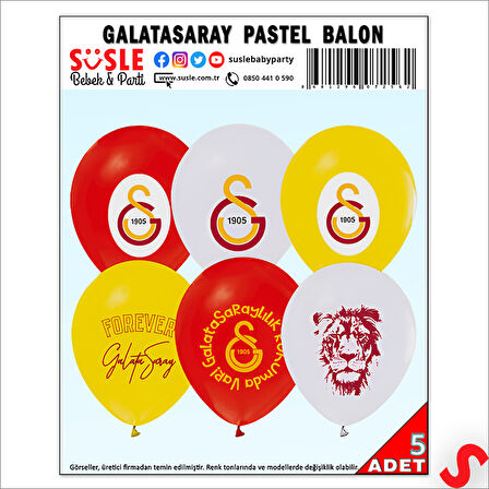 Galatasaray Lisanslı Balon, 30cm x 5 Adet