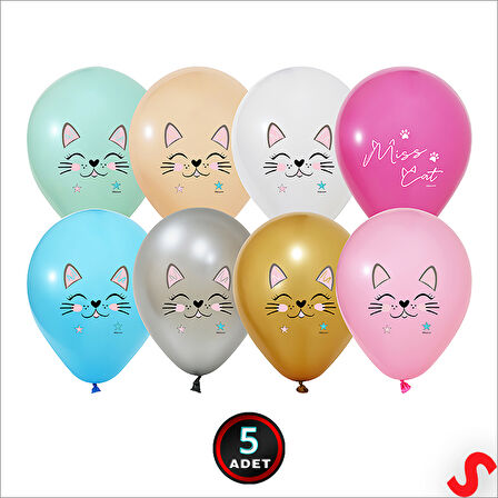 Miss Cat Balon, 30cm x 5 Adet