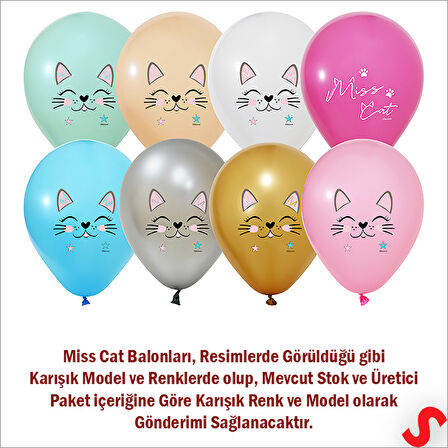 Miss Cat Balon, 30cm x 5 Adet