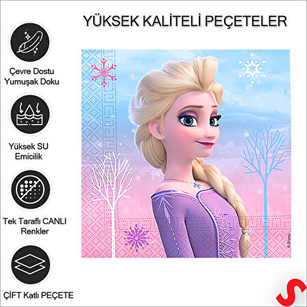 Frozen 2 Wind Spirit Peçete - 33cm x 33cm - 20 Adet