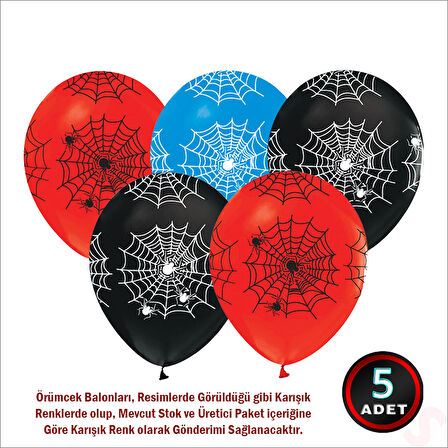 Örümcek Balon, 30cm x 5 Adet