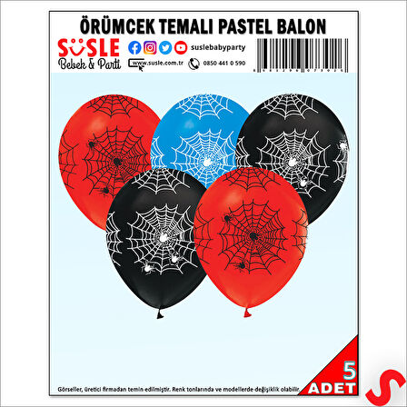 Örümcek Balon, 30cm x 5 Adet