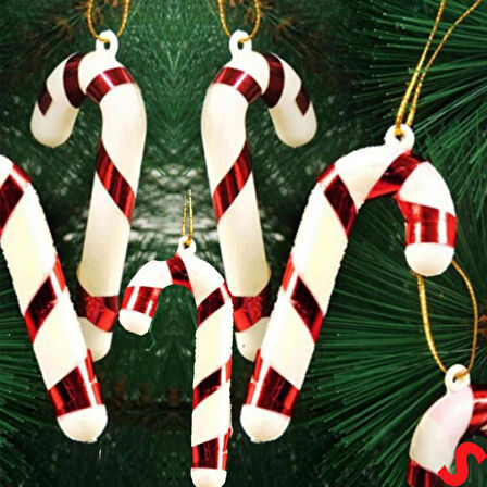 Yılbaşı Baston SüS, 7 cm x 6 Adet