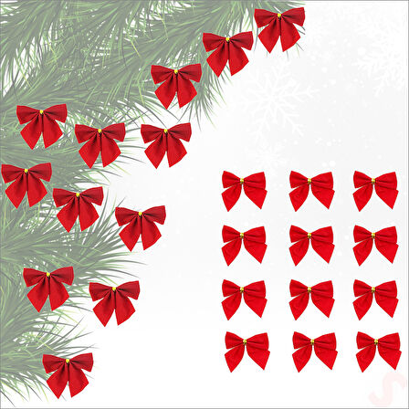 Yılbaşı Kadife Fiyonk SüS, 5,5 cm x 12 Adet