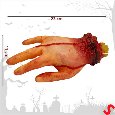 Kanlı Kesik El, 4 Parmak - 23 cm