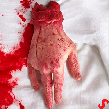 Kanlı Kesik El, 4 Parmak - 23 cm