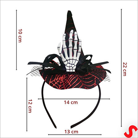 İskelet Elli Cadı Şapkası Taç