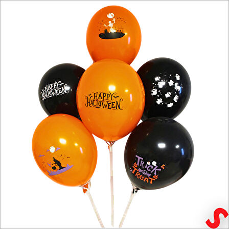 Happy Halloween Cadılar Bayramı Balon, 30cm x 8 Adet
