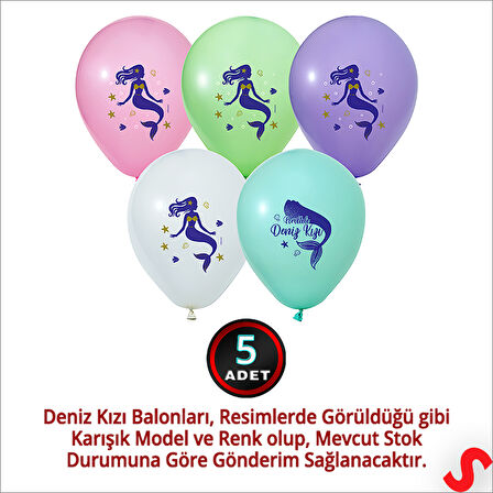 Deniz Kızı Pastel Balon, 30cm x 5 Adet