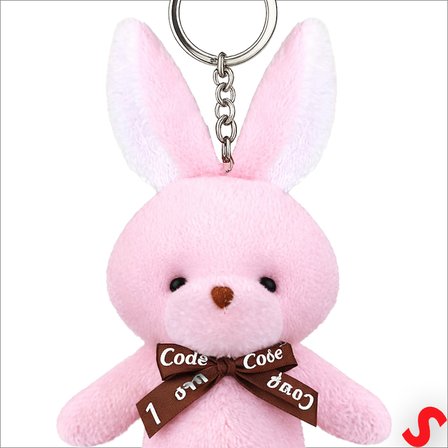 Pelüş Tavşan Anahtarlık, 15 cm x 8 cm - Pembe