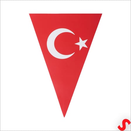 Ayyıldız Üçgen Bayrak Flama Seti, 2.2 mt
