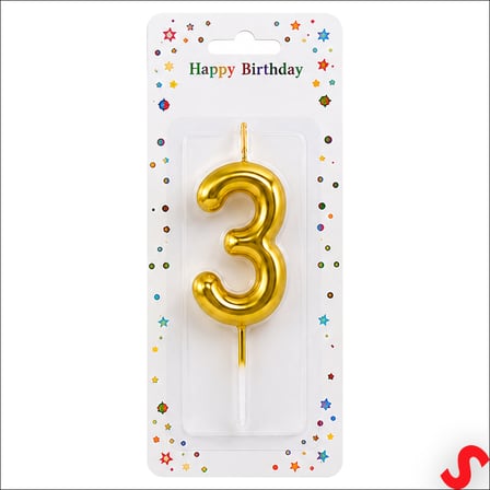 3 Rakam Mum Altın - 10 cm