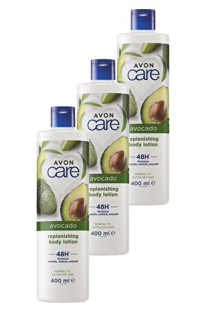 Avon Care Kuru Ciltler İçin Avokado Özlü Vücut Losyonu 400 Ml. Üçlü Set