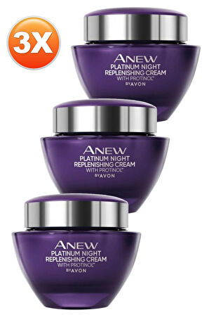 Avon Anew Platinum Gece Kremi 50 Ml. Üçlü Set