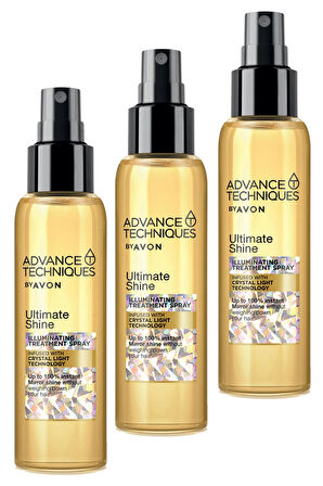 Avon Advance Techniques Ultimate Shine Illuminating Treatment Spray 100 Ml. Üçlü Set