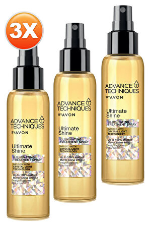 Avon Advance Techniques Ultimate Shine Illuminating Treatment Spray 100 Ml. Üçlü Set