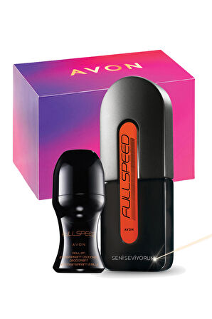 Avon Seni Seviyorum Yazılı Full Speed Parfüm Hediye Kutulu Paket
