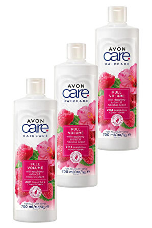 Avon Care Ahududu ve Hibiscus Kokulu Şampuan ve Saç Bakım Kremi 700 Ml. Üçlü Set