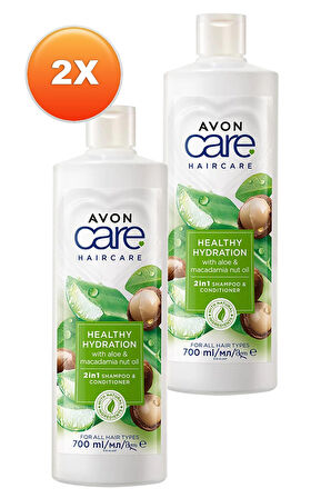 Avon Care Aloe Vera ve Makademya Fındığı Yağı Şampuan ve Saç Bakım Kremi 700 Ml. İkili Set