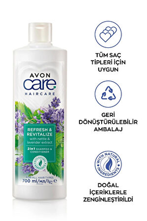 Avon Care Isırgan Otu ve Lavanta Özleri Içeren Şampuan ve Saç Kremi 700 Ml. İkili Set