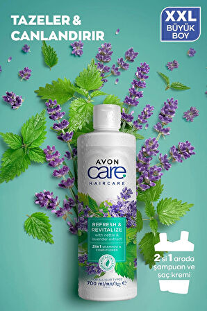 Avon Care Isırgan Otu ve Lavanta Özleri Içeren Şampuan ve Saç Kremi 700 Ml. İkili Set