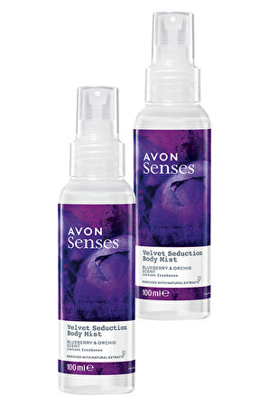 Avon Velvet Seduction Yaban Mersini ve Orkide Kokulu Vücut Spreyi 100 Ml. İkili Set