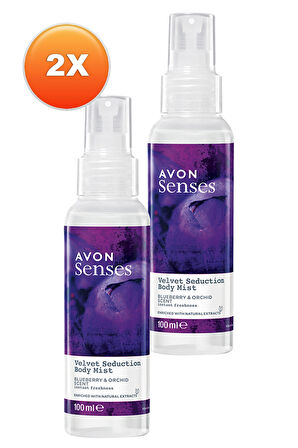 Avon Velvet Seduction Yaban Mersini ve Orkide Kokulu Vücut Spreyi 100 Ml. İkili Set
