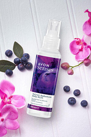 Avon Velvet Seduction Yaban Mersini ve Orkide Kokulu Vücut Spreyi 100 Ml. Üçlü Set