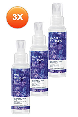 Avon Lavender Calm Lavanta ve Misk Kokulu Vücut Spreyi 100 Ml. Üçlü Set