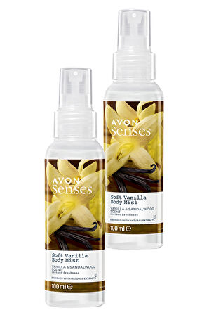Avon Soft Vanilla Vanilya ve Sandal Ağacı Kokulu Vücut Spreyi 100 Ml. İkili Set
