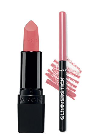 Avon Ultra Mat Ruj Pink Passion ve Glimmerstick Dudak Kalemi Pink Cashmere Paketi