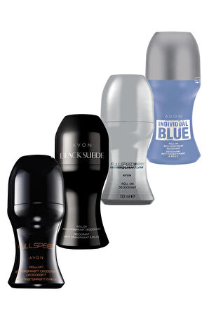 Avon Full Speed, Full Speed Quantum, Individual Blue ve Black Suede Erkek Rollon Paketi