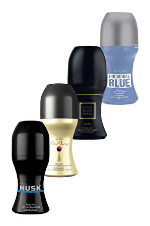 Avon Individual Blue, Musk Marine Erkek Rollon ve Little Black Dress, Far Away Kadın Rollon Paketi