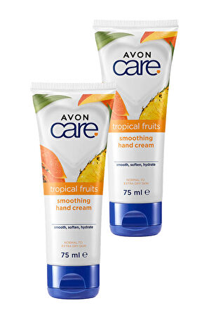 Avon Care Tropical Fruits Ananas, Mango ve Papaya Özlü El Kremi 75 Ml. İkili Set