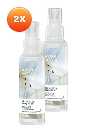 Avon Senses White Lily Beyaz Zambak Kokulu Vücut Spreyi 100 Ml. İkili Set