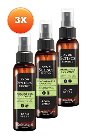 Avon Limon Otu ve Hindistan Cevizi Kokulu Oda Spreyi 100 Ml. Üçlü Set