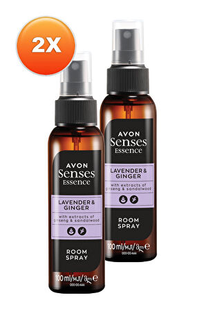 Avon Senses Essence Lavender & Ginger Lavanta ve Zencefil Kokulu Oda Spreyi 100 Ml. İkili Set