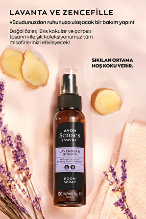 Avon Senses Essence Lavender & Ginger Lavanta ve Zencefil Kokulu Oda Spreyi 100 Ml. İkili Set