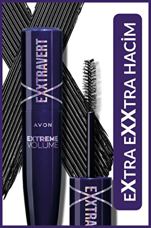 Avon Exxtravert Ekstra Hacim Veren Maskara 9 Ml. Blackest Black Üçlü Set