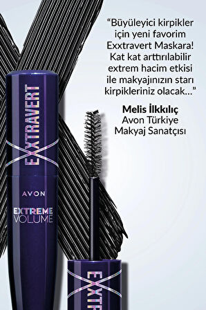 Avon Exxtravert Ekstra Hacim Veren Maskara 9 Ml. Blackest Black Üçlü Set