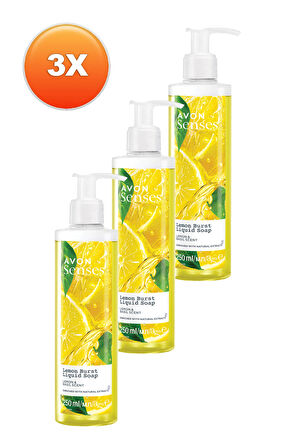 Avon Senses Lemon Burst Limon ve Reyhan Kokulu Sıvı Sabun 250 Ml. Üçlü Set